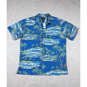 New Cooke Street Hawaiian Islands Shirt Size XL Floral Palm Trees Button Up